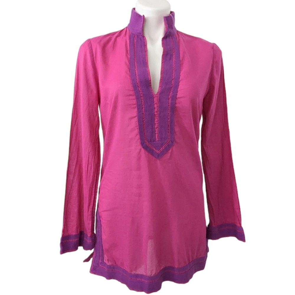 Tory Burch Hibiscus Pink Purple Tunic